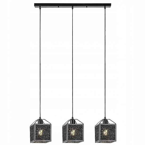 Černá závěsná lampa Samilo s teplým leskem nad stolem Rabalux