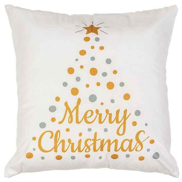 Tutumi Vánoční 3D povlak na polštář Merry Christmas I. 45x45 cm bílý