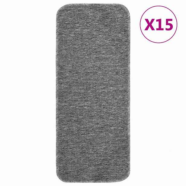 vidaXL Protiskluzové nášlapy na schody 15 ks 60x25 cm šedé obdélníkové