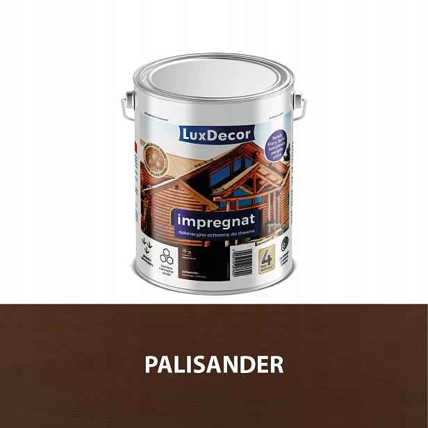 Luxdecor Ochranný A Dekorativní Impregnát Na Dřevo 4,5 L Palisandr