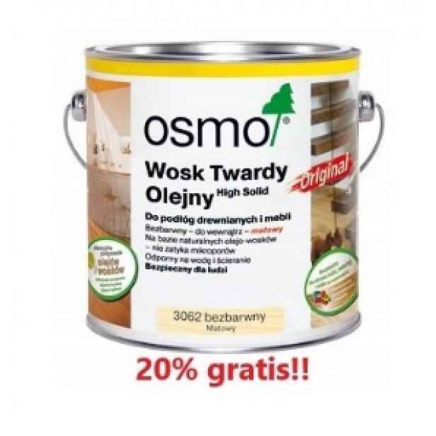 Osmo Tvrdý Vosk Olejový 3.0L bezbarvý matný 3062