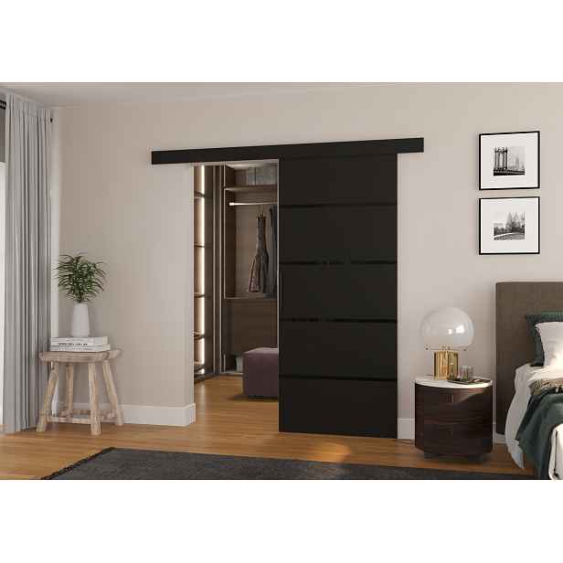 Posuvné dveře 86 cm NADRIX - černé