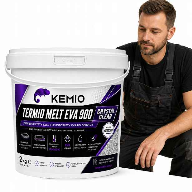 Průhledné Tavné Lepidlo Pro Olepovačku Okrajů Kemio Crystal Clear 2 Kg