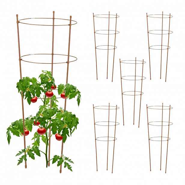Relaxdays OPORA Hnědá 6-dílná-sada kov plast 76 cm