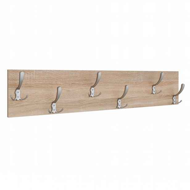 Věšák Loft 100 cm Dub Sonoma 6 úchytů Satén Moderní na oblečení