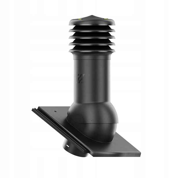 Větrací komín fi125 HiVent střešní taška Nelskamp Planum Černá