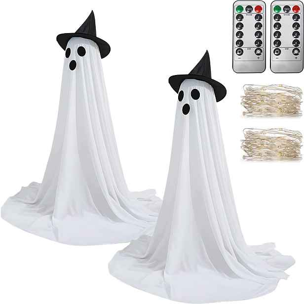 Halloweenská ozdoba Duch Duchové Svítící Led 2 Ks 60-210 cm Dálkové ovládání
