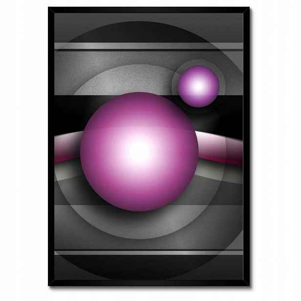 Plakáty v rámu 50x70 Fialové koule Abstrakce