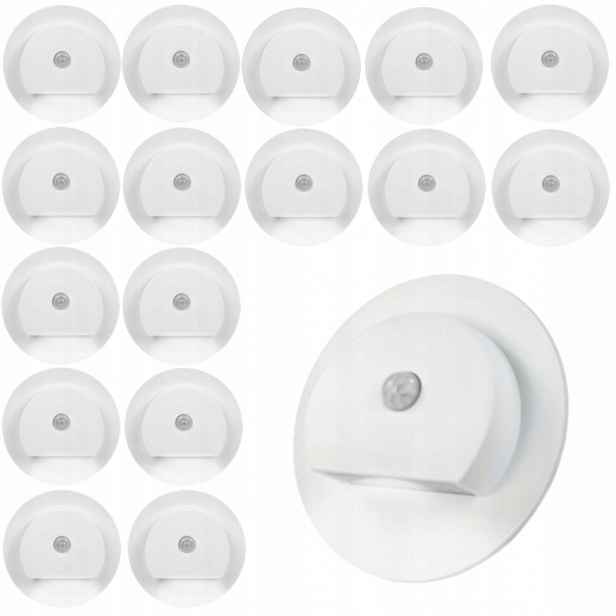 17 X Led Bílá Schodišťová Lampa 230 V, Senzor Pohybu Soumraku, Neutrální Barva