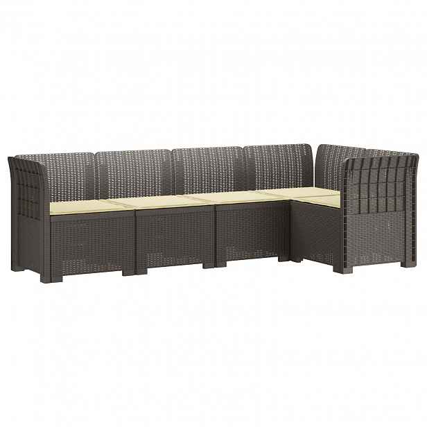 vidaXL 5-místné Zahradní Sofa s Polštáři ve Vzhledu Ratan PP