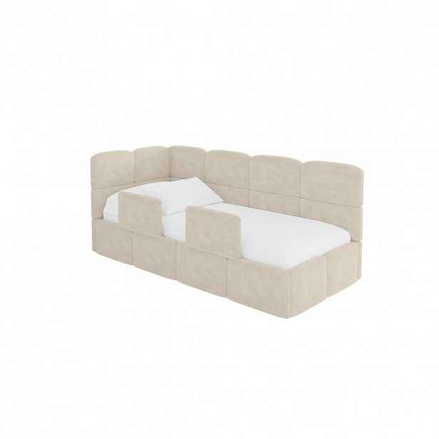 ALTDECOR JEDNOLŮŽKOVÁ POSTEL pro mládež s úložným prostorem, vpravo - KIVY 100x200 béžová