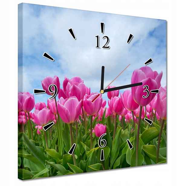 Hodiny 30x30 Tulipány na Valentýna