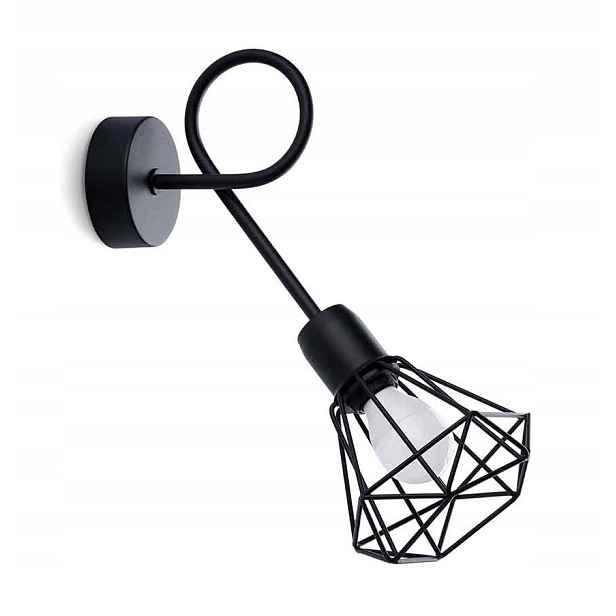Sollux Nástěnné svítidlo Artemis černé, industriální, E14, 40 W, IP20