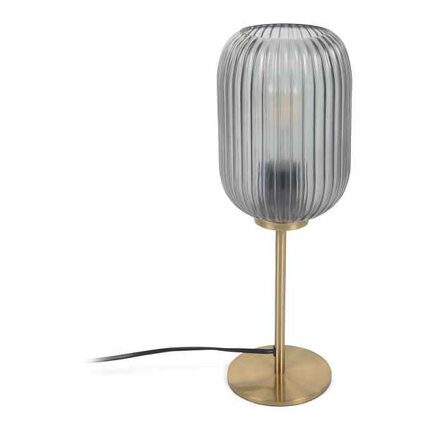 Stolní lampa ve zlaté barvě se skleněným stínidlem (výška 40 cm) Hestia – Kave Home