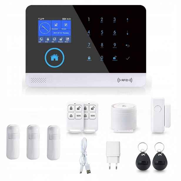 Alarmový Systém LCD 2.4' Gsm WiFi Tuya Smart Pl 3xPIR