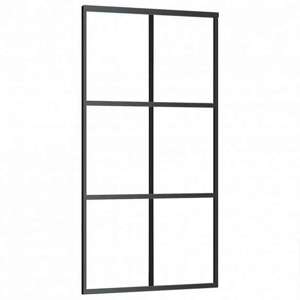 vidaXL Posuvné dveře ESG sklo a hliník 102 x 205 cm černé
