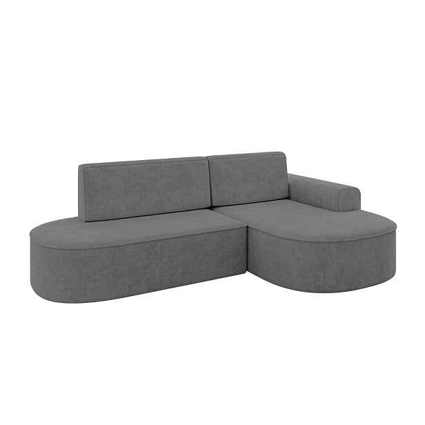 ALTDECOR ROHOVÁ SEDAČKA s funkcí spaní a otomanem, pravá MARI-L1-S 283x167x85 Šedá Velur
