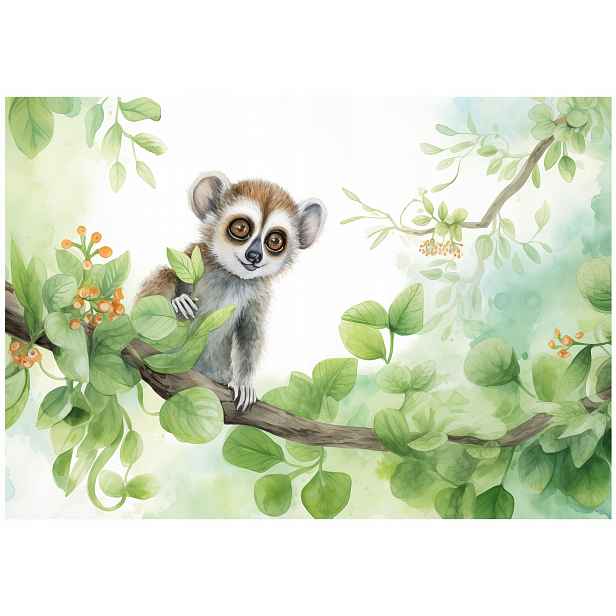 Fototapeta Pro Děti Lemur Zvířata Tapeta Do Dětského Pokoje 254x184