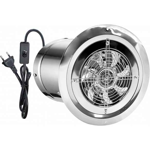 Kovový koupelnový odtahový ventilátor 150 mm Tichý Výkonný Stříbrný