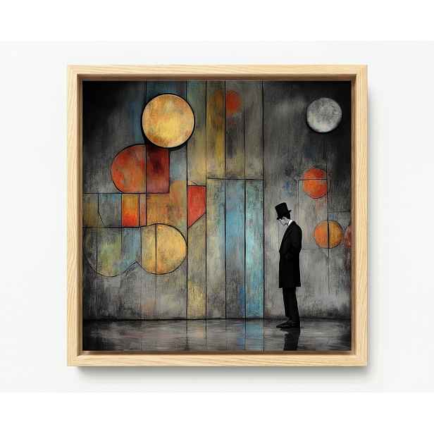 Obraz Rám Americký Box Abstrakce Geometrie Muž Válec Myšlenka 60x60