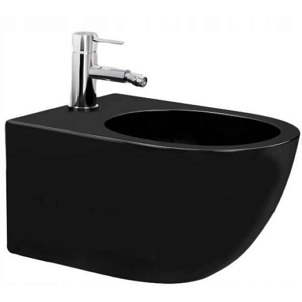 Rea Závěsné Wc S Funkcí Bidetu Carlo Mini, Černá Matná