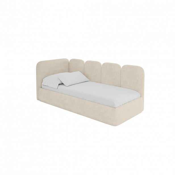 ALTDECOR JEDNOLŮŽKOVÁ POSTEL pro mládež s úložným prostorem, vpravo - VELY 80x200 béžová