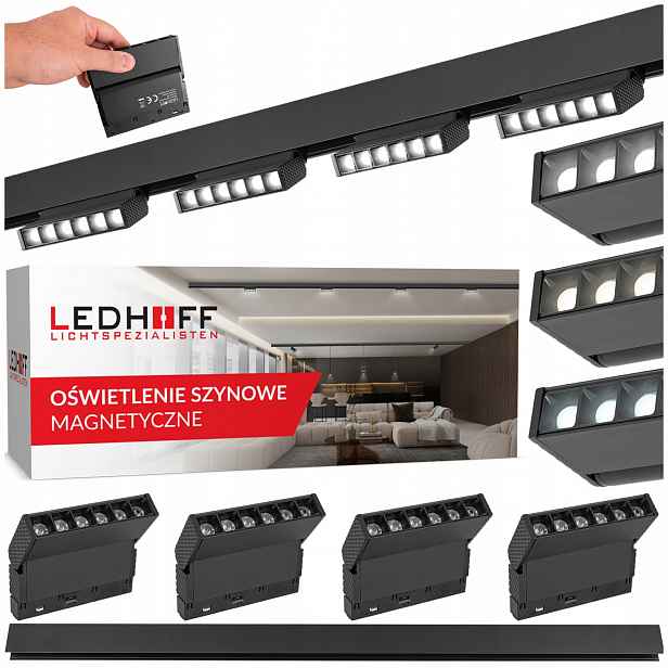 Magnetická Led lišta 4x čočková lampa 6W 3 Barvy Světla sada M20