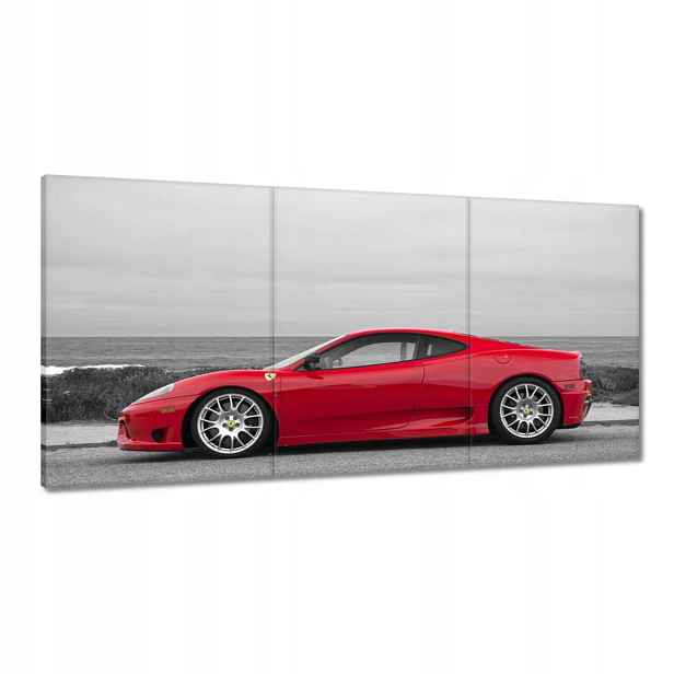 Obrazy 180x90 Červené ferrari na pláži