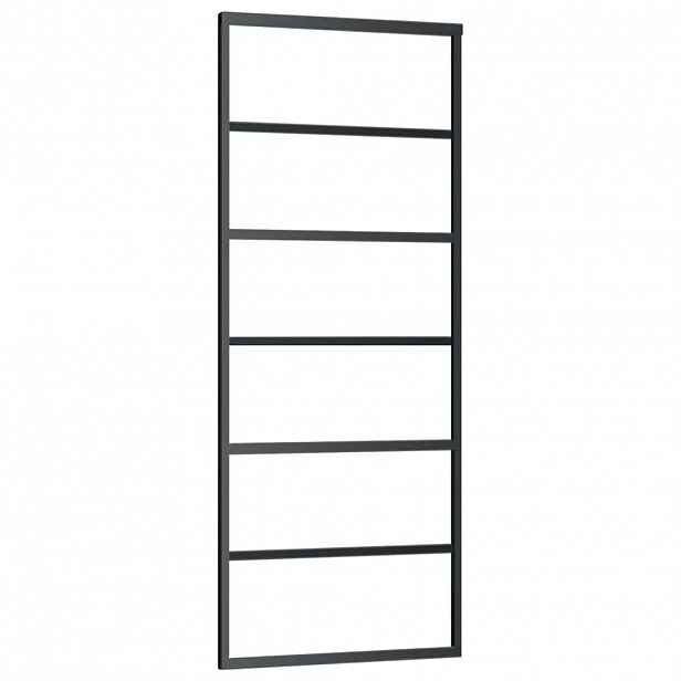 vidaXL Posuvné dveře ESG sklo a hliník 76 x 205 cm černé