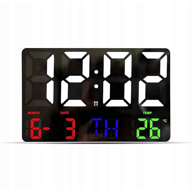 LCD Digitální Nástěnné Stolní Hodiny Datum Teplota Alarm Budík Zdřímnutí 24