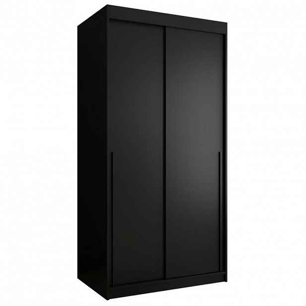 Home Collective ŠATNÍ SKŘÍŇ S POSUVNÝMI DVEŘMI 100 cm šířka, černá s černým úchytem