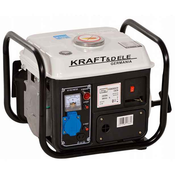 Jednofázový generátor 1200 W 12/230 V benzín Kraft&Dele