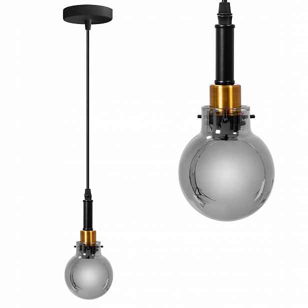 Závěsná Lampa Skleněná Černá, Moderní Zlatá