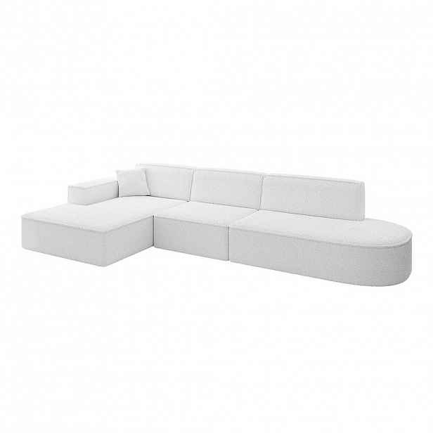 ALTDECOR ROHOVÁ SEDACÍ SOUPRAVA s otomanem vlevo IREA-L2-v4 – 327 x 165 x 77 cm, bílá