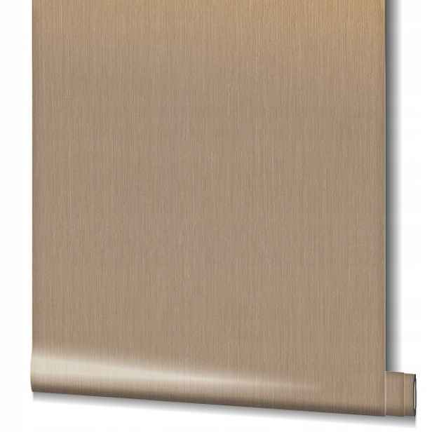 Hnědá tapeta s imitací tkaniny Vinyl 70 cm