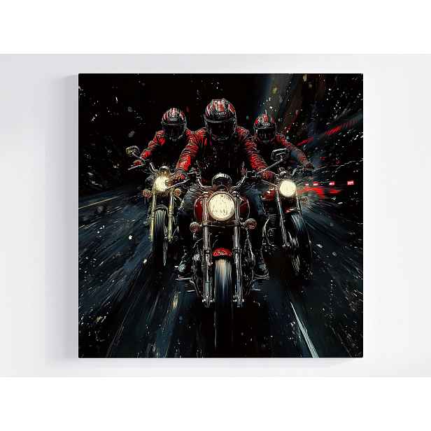 Obraz Na Plátně Canvas Motor Motocykl Biker Jízda Harley Noc Cestování 50x50