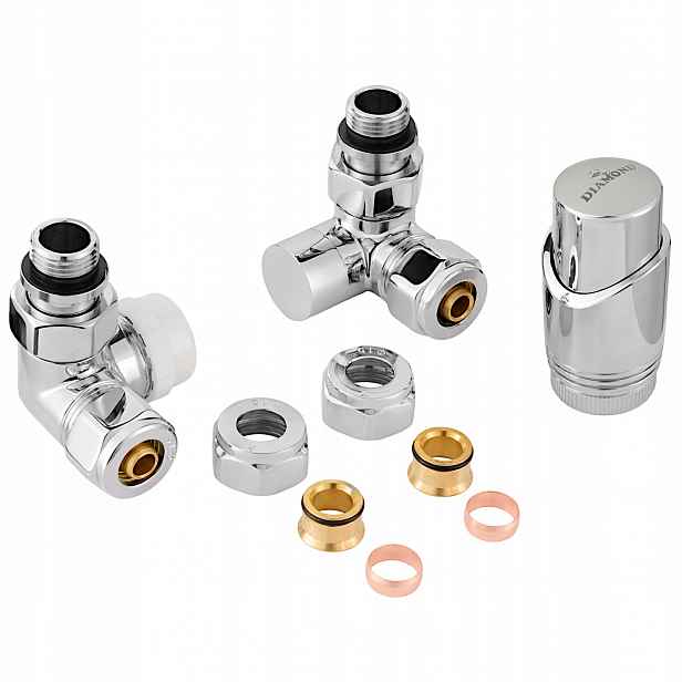 Termostatická Sada Pro Radiátor 1/2" Axiální Pravý Chrom DN15 Premium