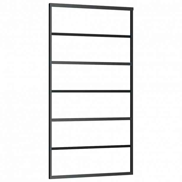 vidaXL Posuvné dveře ESG sklo a hliník 102 x 205 cm černé