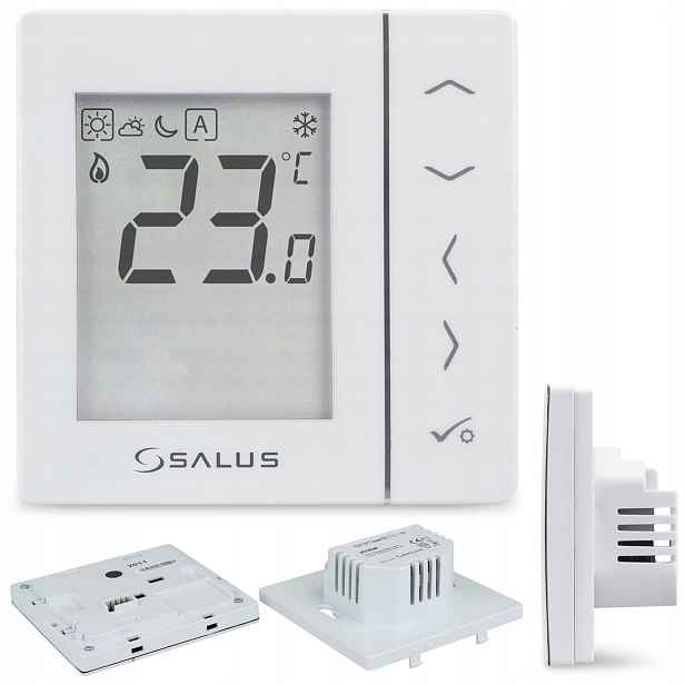 Drátový Zapuštěný Termostat Salus VS35W Denní Bílý 230V