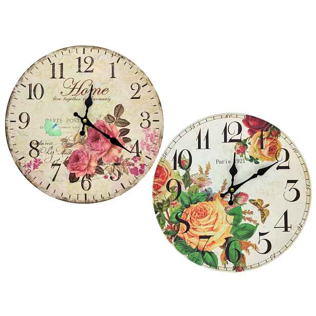 PROHOME - Hodiny kuchyňské 34cm květy různé motivy