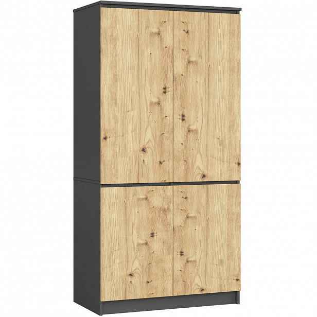 RAUMHIRSCH FURNITURE ŠATNÍK grafitově šedý, dub Artisan 180/90/51