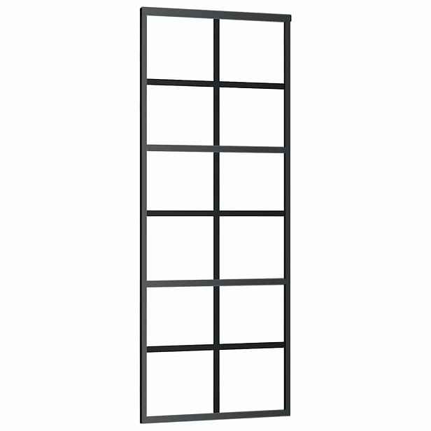 vidaXL Posuvné dveře ESG sklo a hliník 76 x 205 cm černé