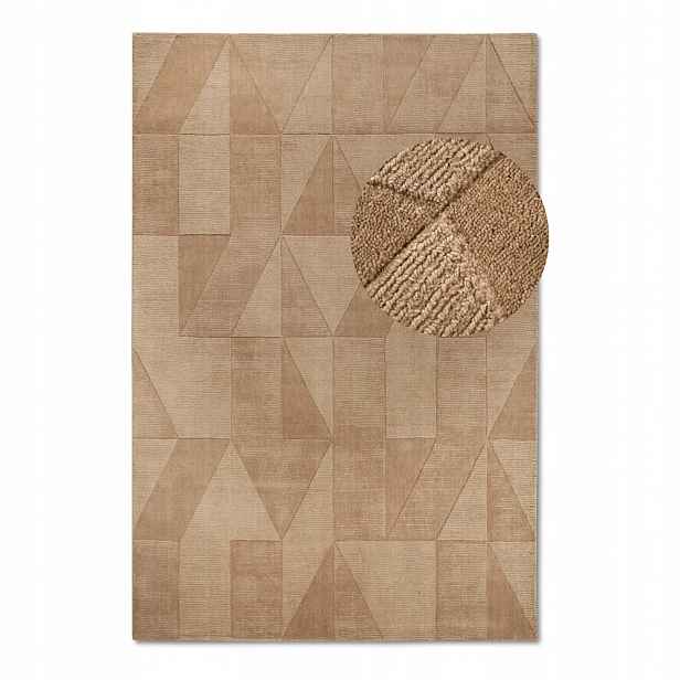Koberec do obývacího pokoje 80x150 cm, hnědý, moderní 3D vzor