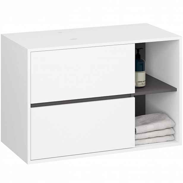 Koupelnová Skříňka Pod Umyvadlo S Otvory Vami W90UM 2SZ2P Bílá/grafit Akd