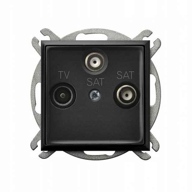 Ospel Aria černá zásuvka Rtv-sat x2 GPA-U2S/m/33