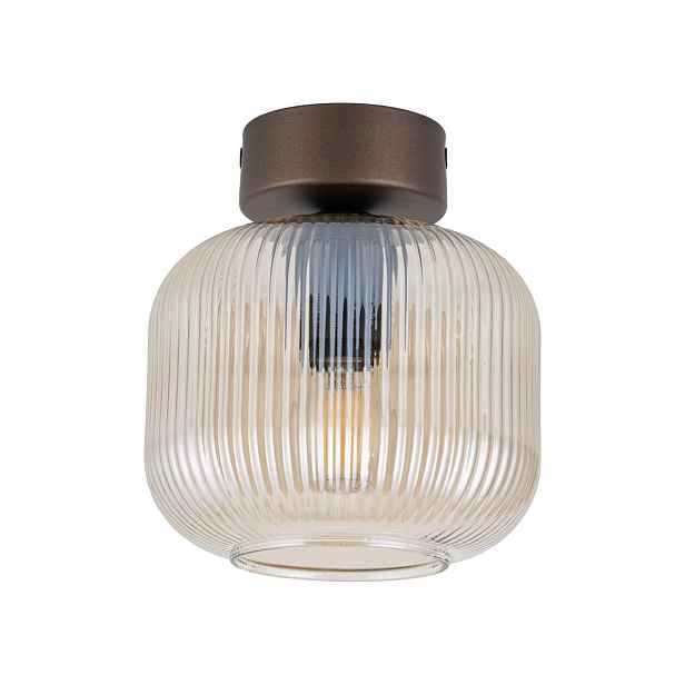 Stropní Svítidlo Stropní Hnědý Kov Skleněné stínítko Kancelář 17 cm Tk Lighting