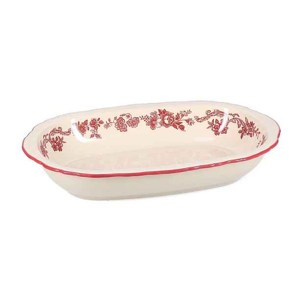 Vínový/slonovinový servírovací porcelánový talíř Cyril – S|P Collection
