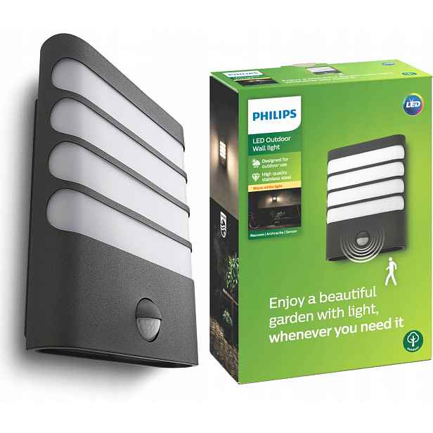 Zahradní nástěnné Led svítidlo Venkovní fasádní lampa 3W Senzor Pohybu Philips