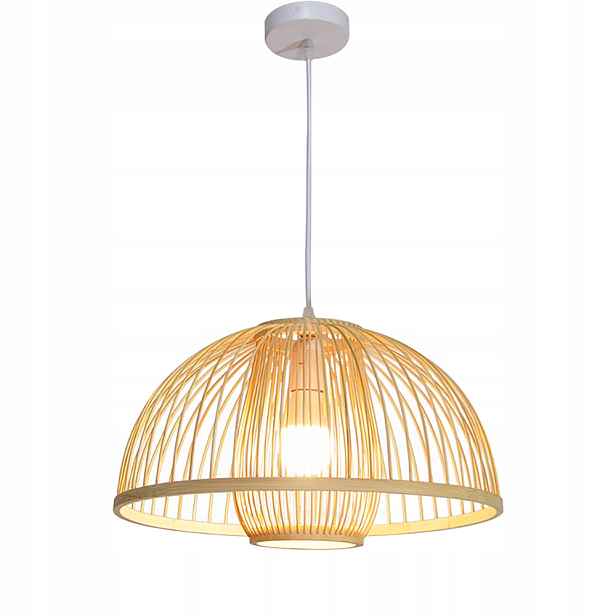 Závěsná Bambusová Lampa E27 Boho Čínský Lustr