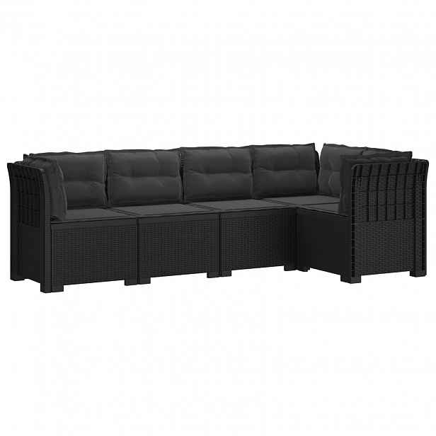 vidaXL 5-místné Zahradní Sofa s Polštáři ve Vzhledu Ratan PP